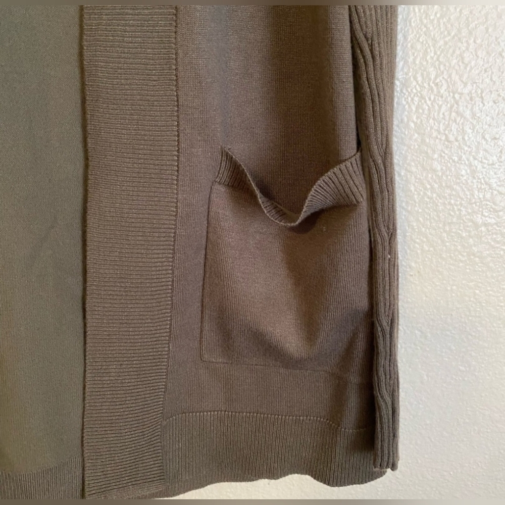 NWOT | Lety & Me | Adelie Hooded Rib Sleeve Cardigan | Medium | Olive Green - Picture 7 of 11